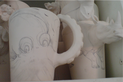 Painted Mug in Progress